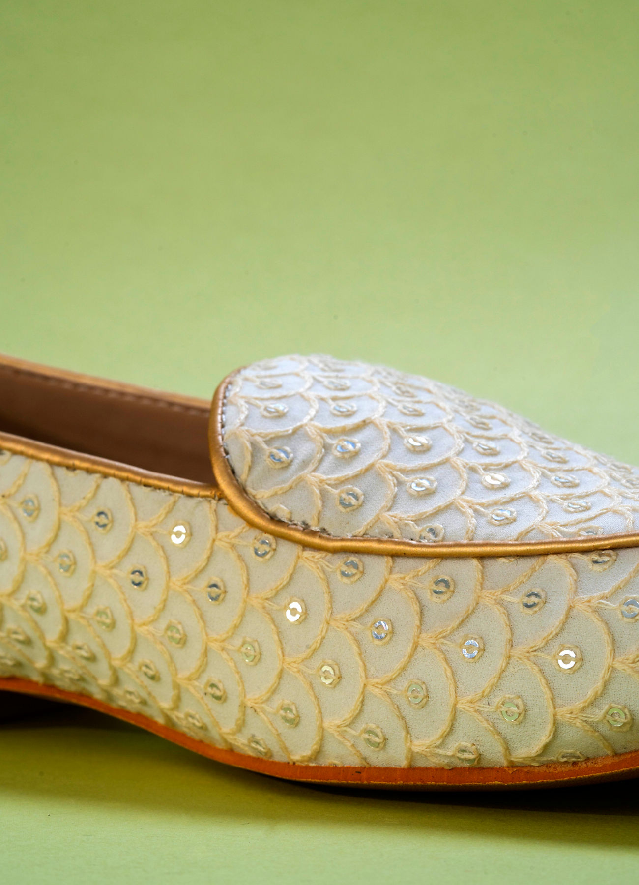Manyavar Men Glamorous Georgette Cream Shoe