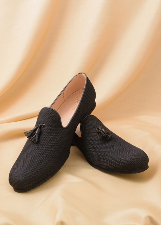 Manyavar Men Midnight Black Loafer Style Jooti