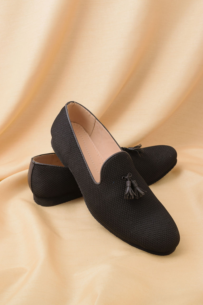 Manyavar Men Midnight Black Loafer Style Jooti