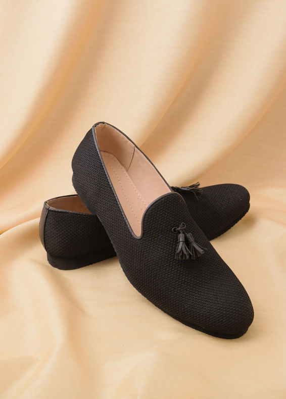Manyavar Men Midnight Black Loafer Style Jooti
