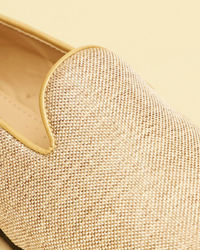 Manyavar Men Jute Beige Textured Loafer Style Loafers