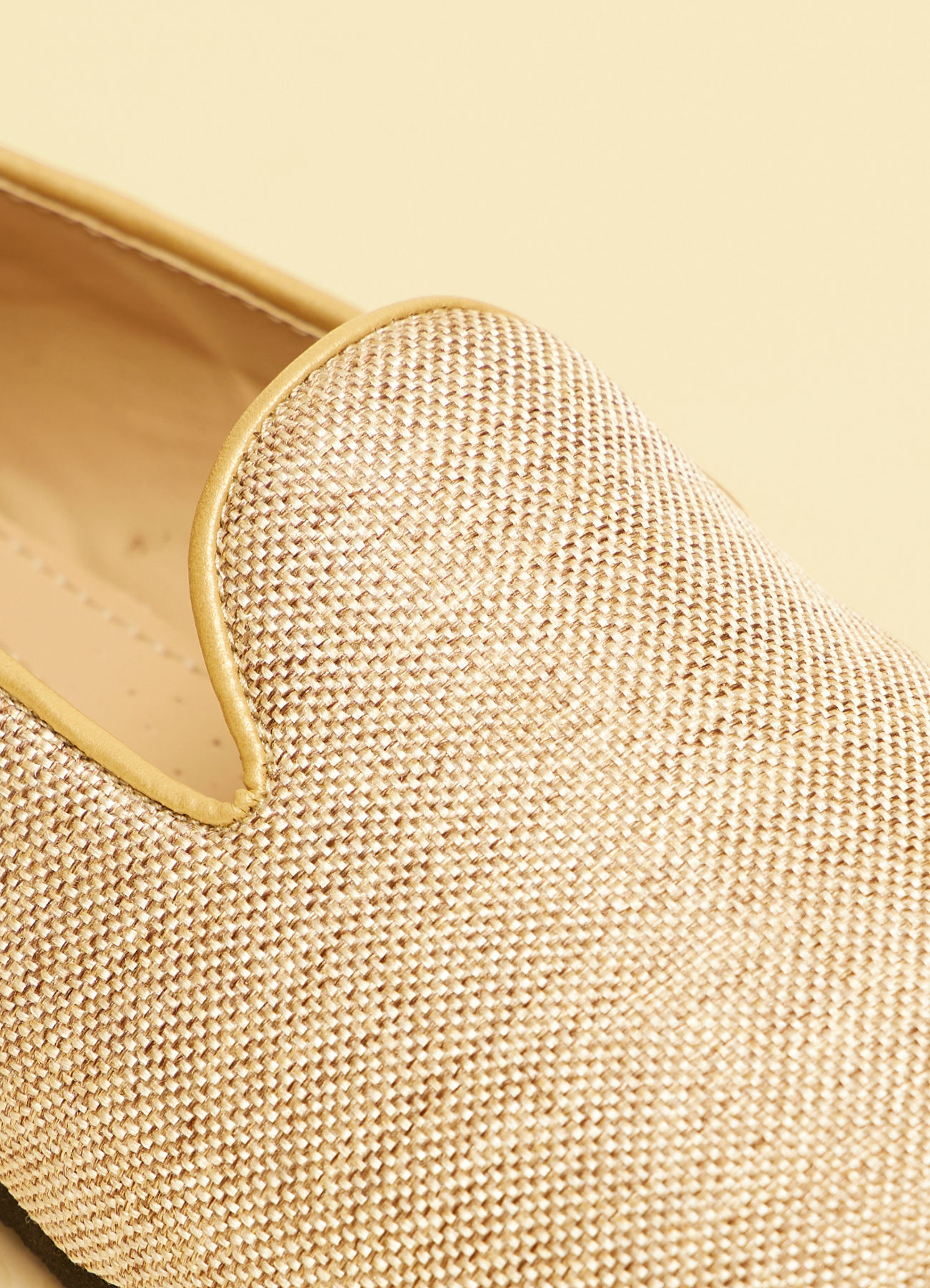 Manyavar Men Jute Beige Textured Loafer Style Loafers