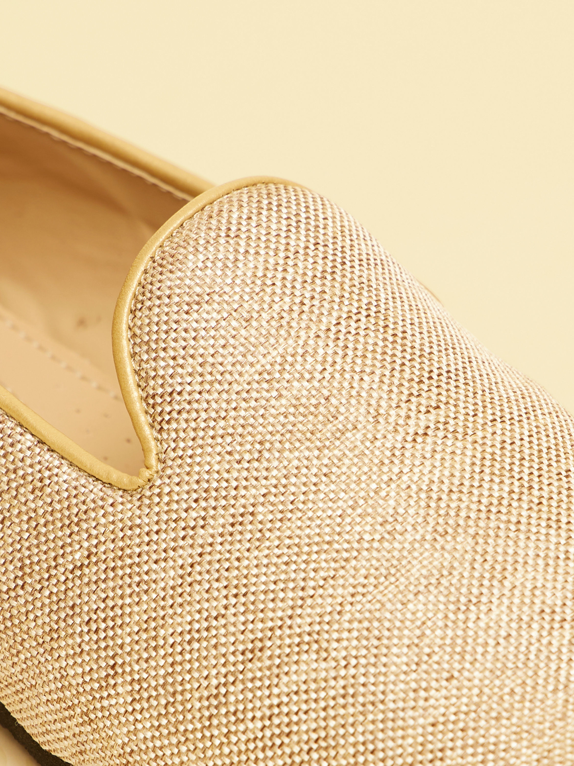 Manyavar Men Jute Beige Textured Loafer Style Loafers