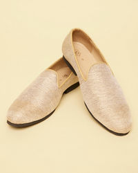 Manyavar Men Jute Beige Textured Loafer Style Loafers