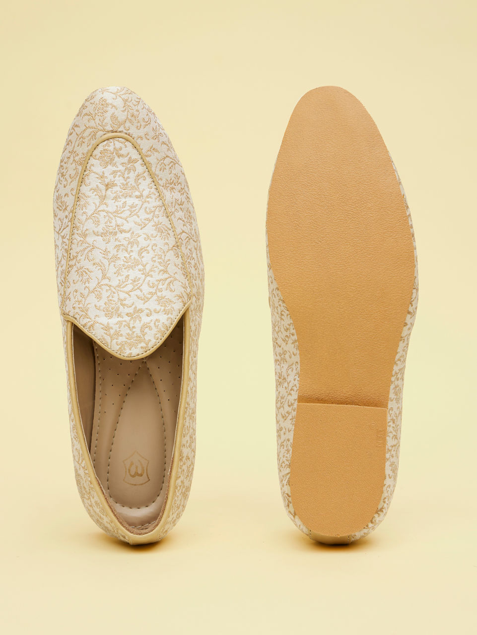 Manyavar Men Classic Designer Beige Jooti For Party