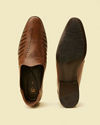 alt message - Manyavar Men Chocolate Brown Loafer Style Jutti image number 4