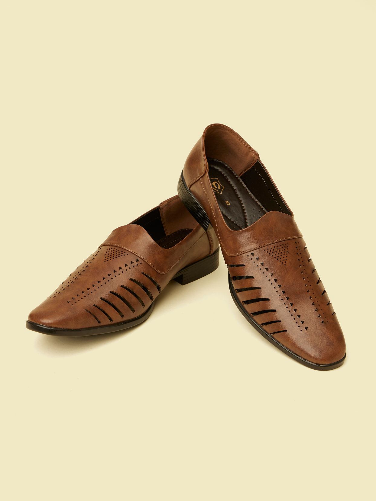 Manyavar Men Brown Ombre Faux Leather Shoe