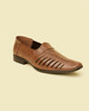 alt message - Manyavar Men Chocolate Brown Loafer Style Jutti image number 2