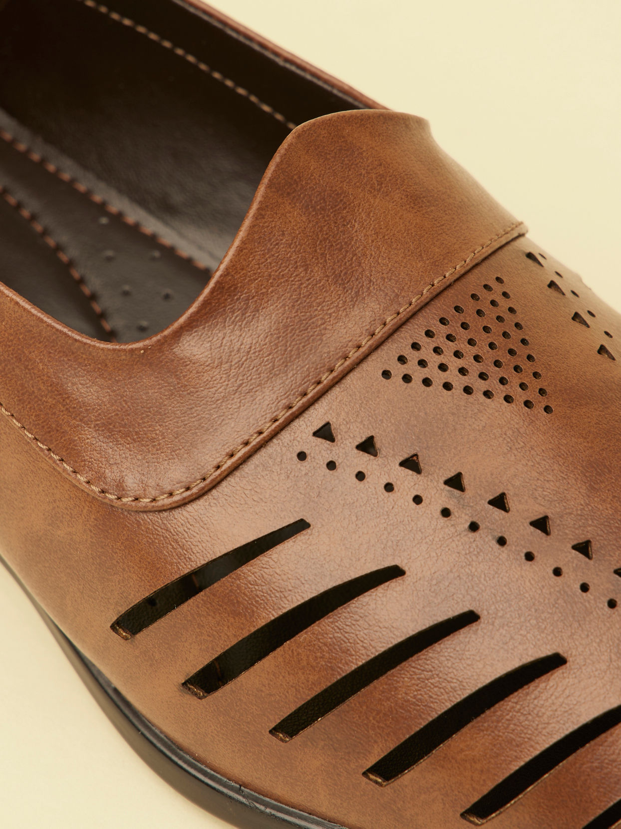 Manyavar Men Brown Ombre Faux Leather Shoe