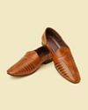 Manyavar Men Brown Faux Leather Shoes