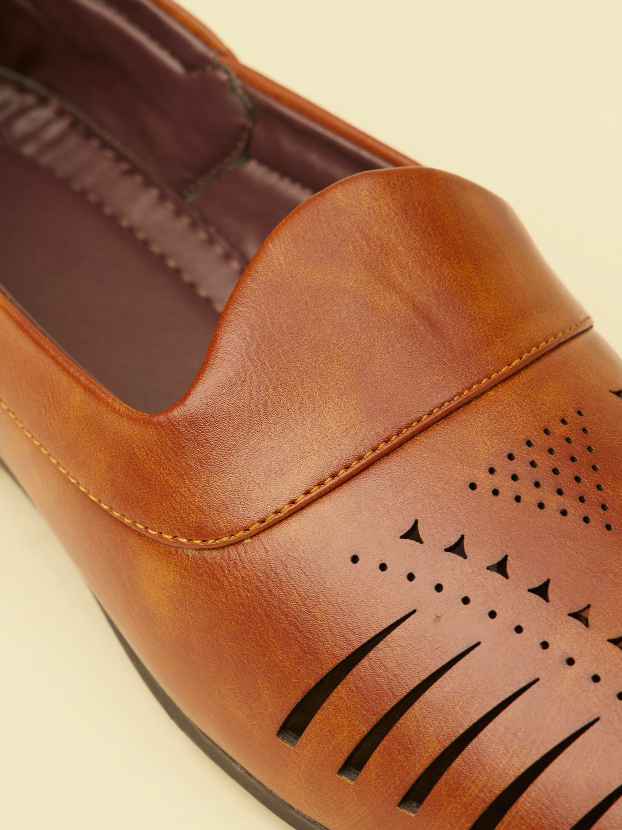 Manyavar Men Brown Faux Leather Shoes
