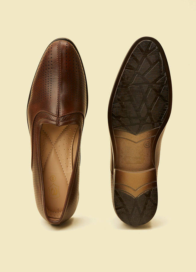 Manyavar Men Dark Brown Loafer Style Jutti
