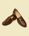 alt message - Manyavar Men Dark Brown Loafer Style Jutti image number 0