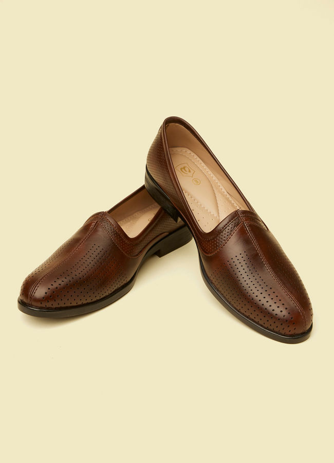 Manyavar Men Dark Brown Loafer Style Shoes