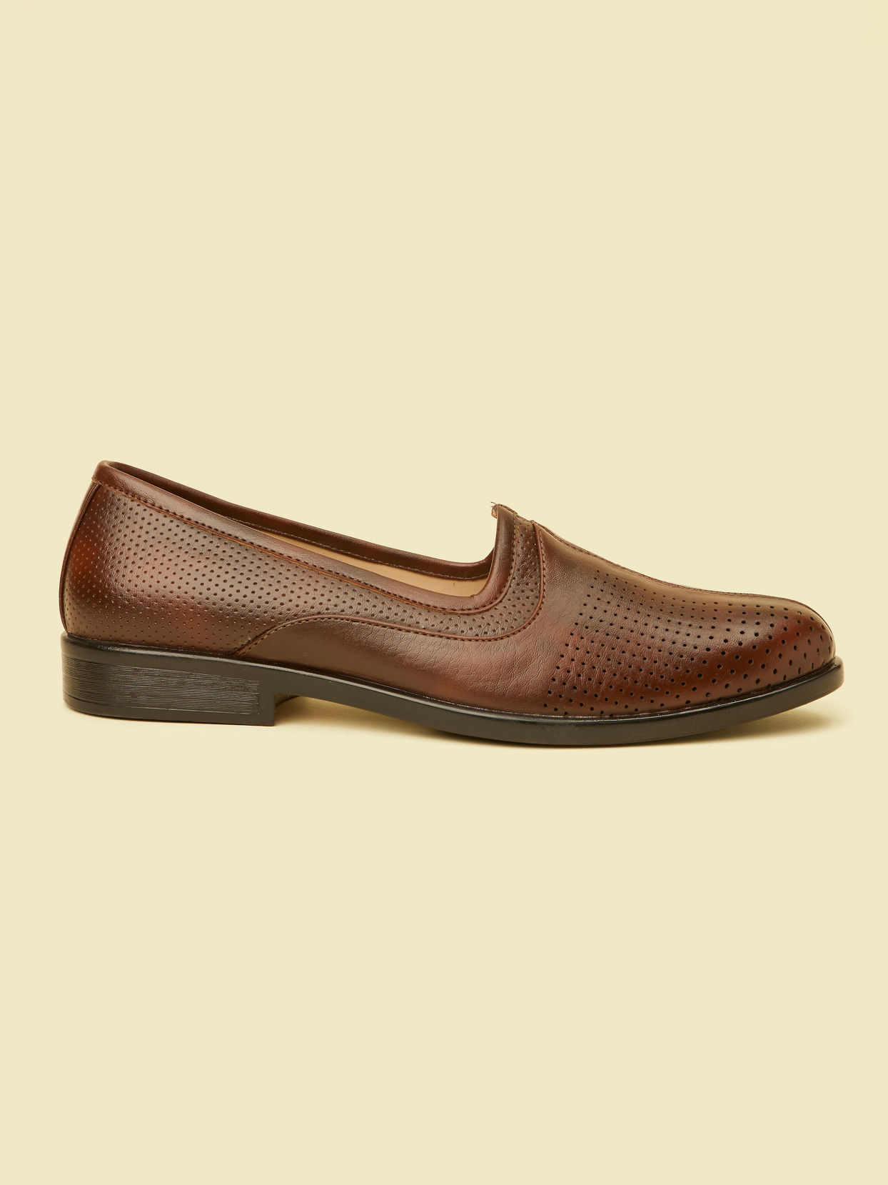Manyavar Men Dark Brown Loafer Style Jutti