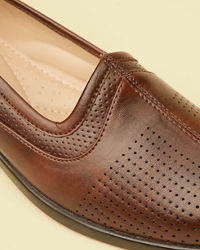 Manyavar Men Dark Brown Loafer Style Jutti