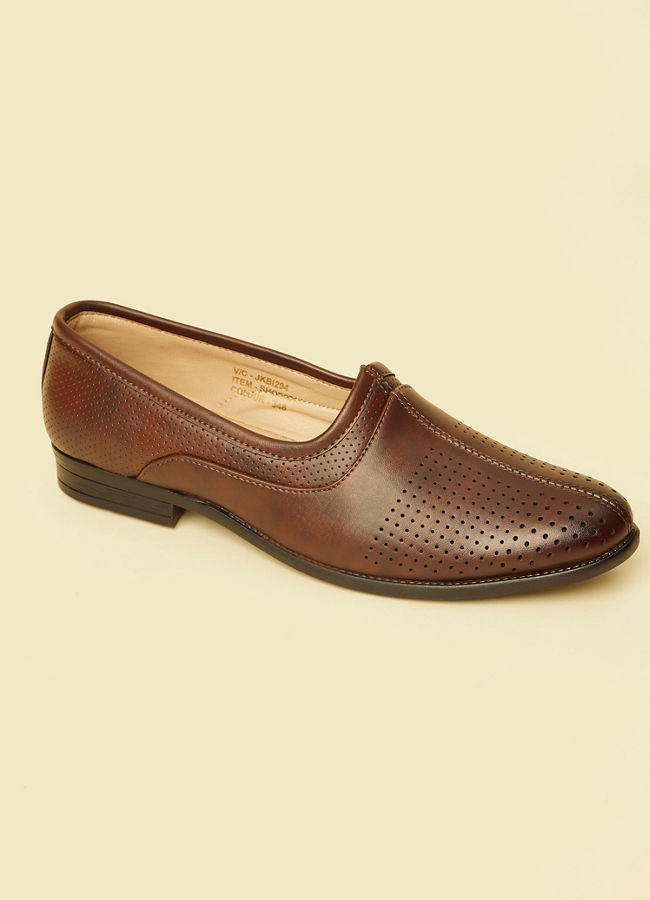 Manyavar Men Opulent Dark Brown Shoe