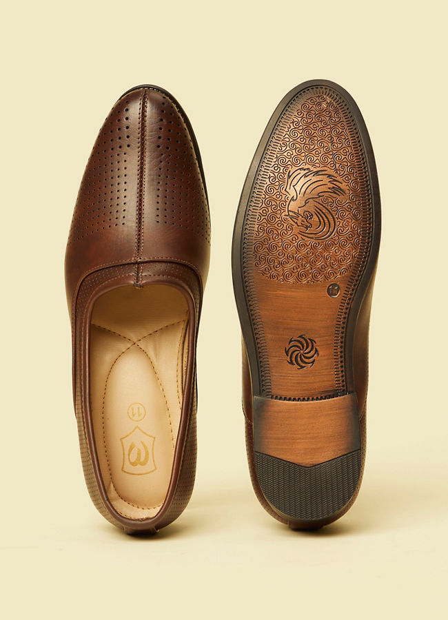 Manyavar Men Opulent Dark Brown Shoe