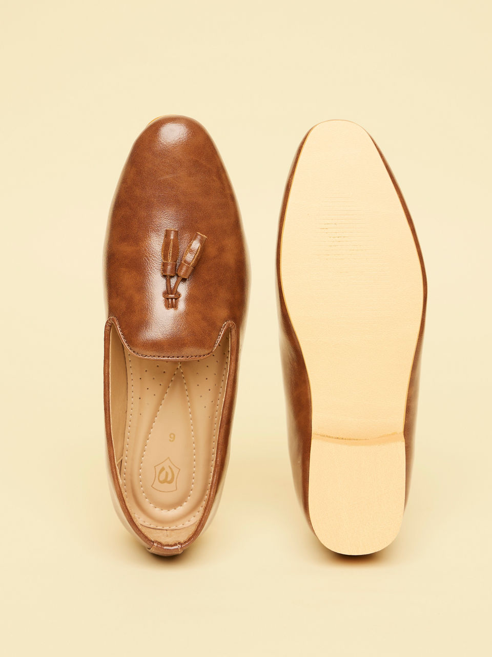 Manyavar Men Dark Brown Tasseled Loafer style Shoes