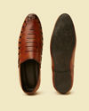 alt message - Manyavar Men Tan Loafer Style Shoes image number 4