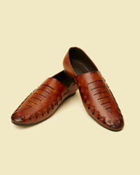 Manyavar Men Tan Loafer Style Shoes