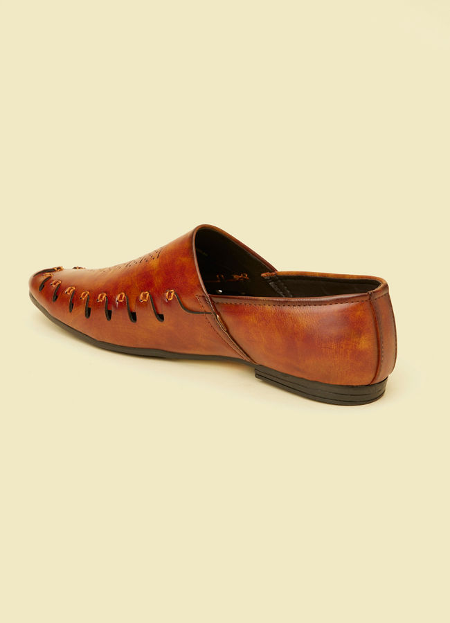alt message - Manyavar Men Tan Loafer Style Shoes image number 5