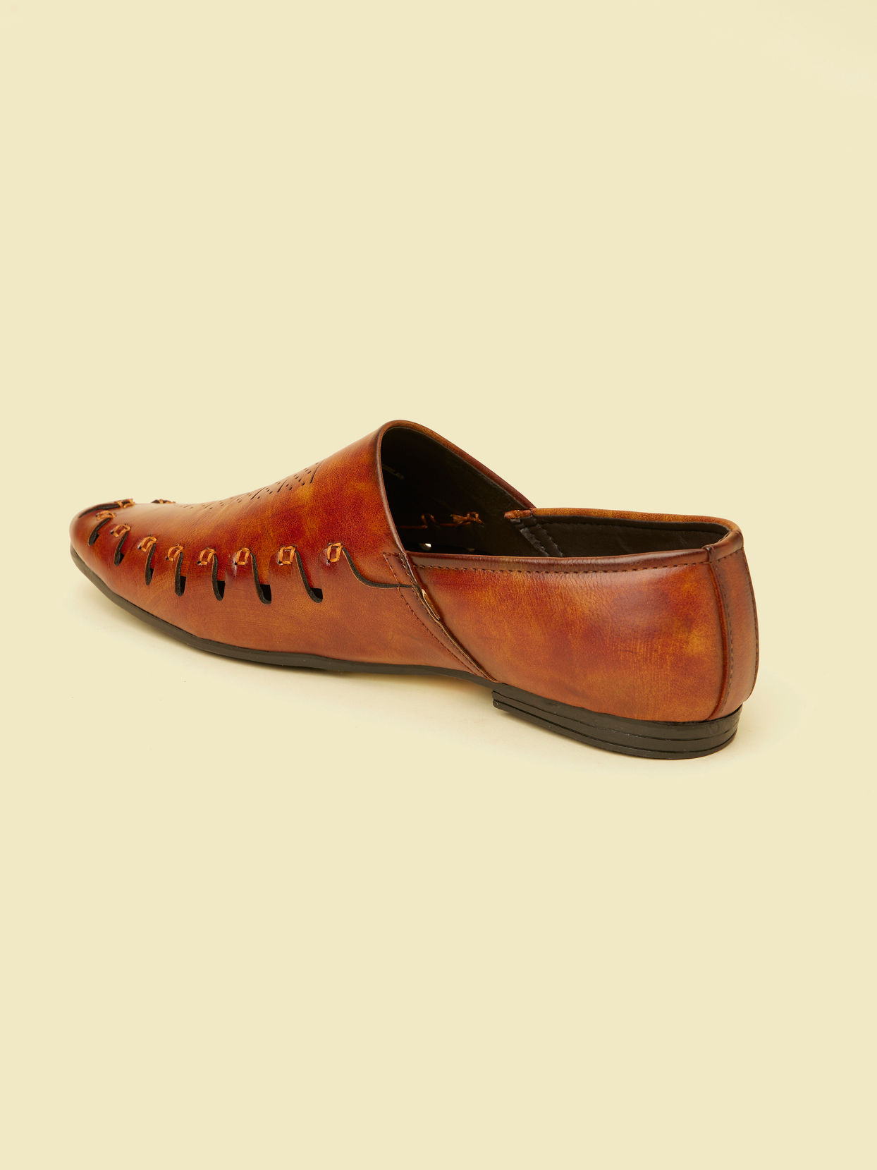 alt message - Manyavar Men Tan Loafer Style Shoes image number 5