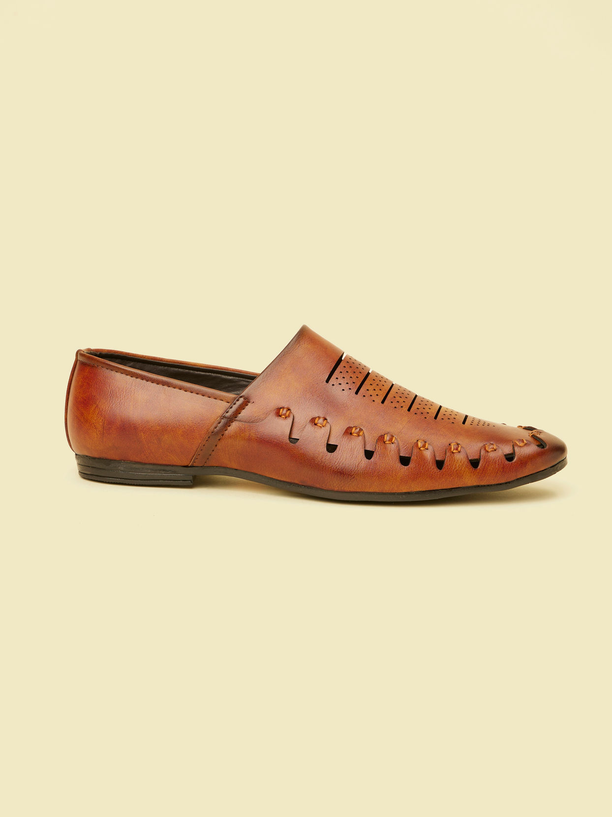 Manyavar Men Tan Loafer Style Shoes