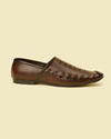 alt message - Manyavar Men Dark Brown Loafer Style Shoes image number 3