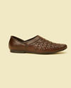 alt message - Manyavar Men Dark Brown Loafer Style Shoes image number 3