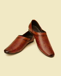 Manyavar Men Tan Brown Loafer Style Shoes