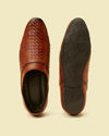 alt message - Manyavar Men Tan Brown Loafer Style Shoes image number 4