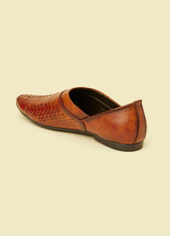 alt message - Manyavar Men Tan Brown Loafer Style Shoes image number 5