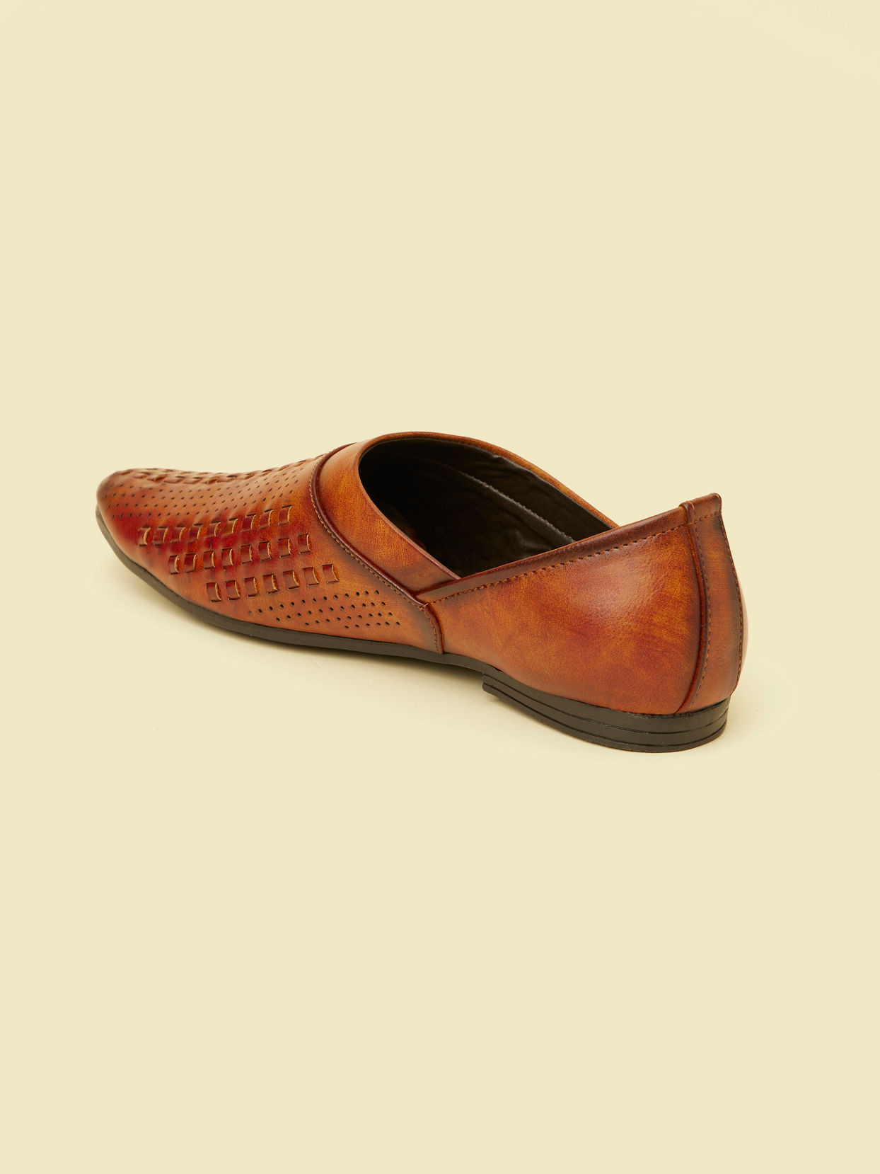 alt message - Manyavar Men Tan Brown Loafer Style Shoes image number 5