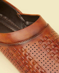 Manyavar Men Tan Brown Loafer Style Shoes