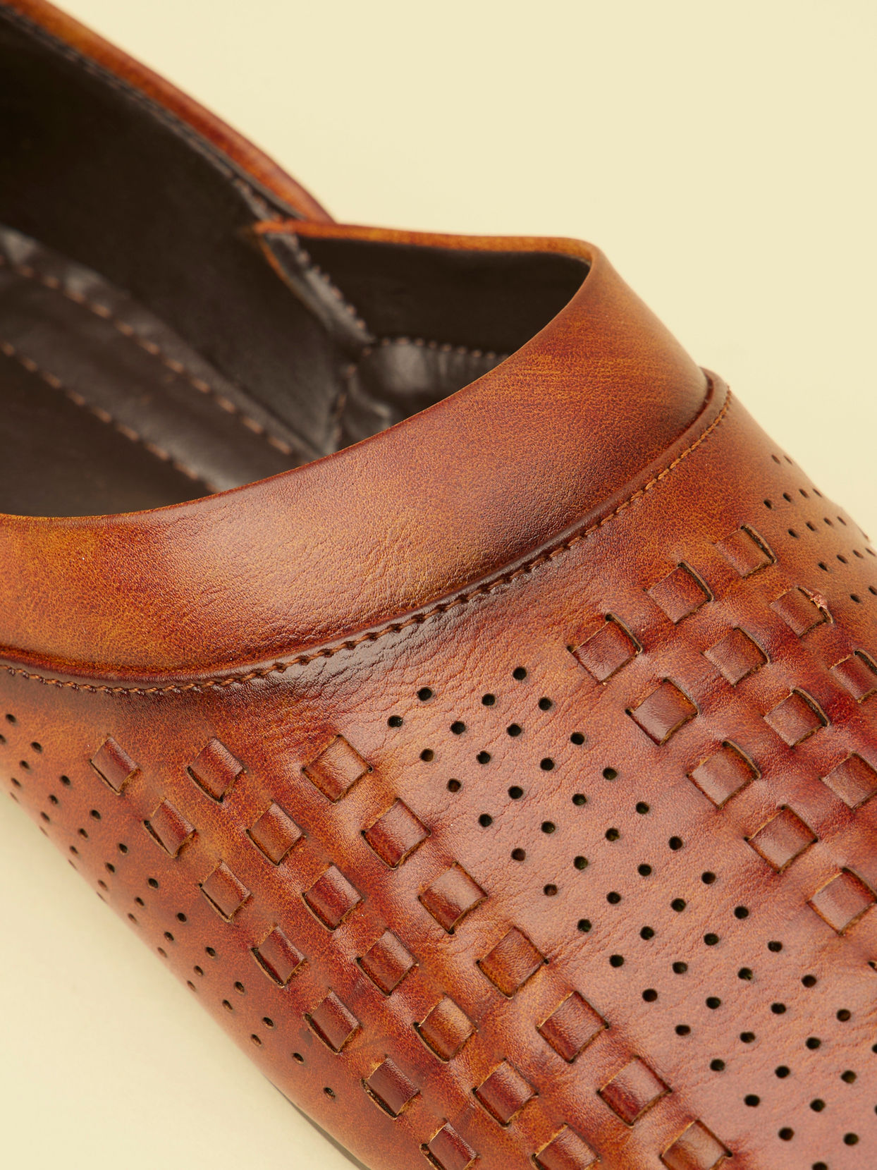 alt message - Manyavar Men Tan Brown Loafer Style Shoes image number 1