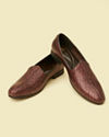 Manyavar Men Wine Loafer Style Shoes