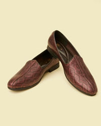 Manyavar Men Wine Loafer Style Shoes