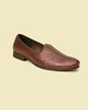 alt message - Manyavar Men Wine Loafer Style Shoes image number 2