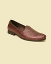 Manyavar Men Wine Loafer Style Shoes