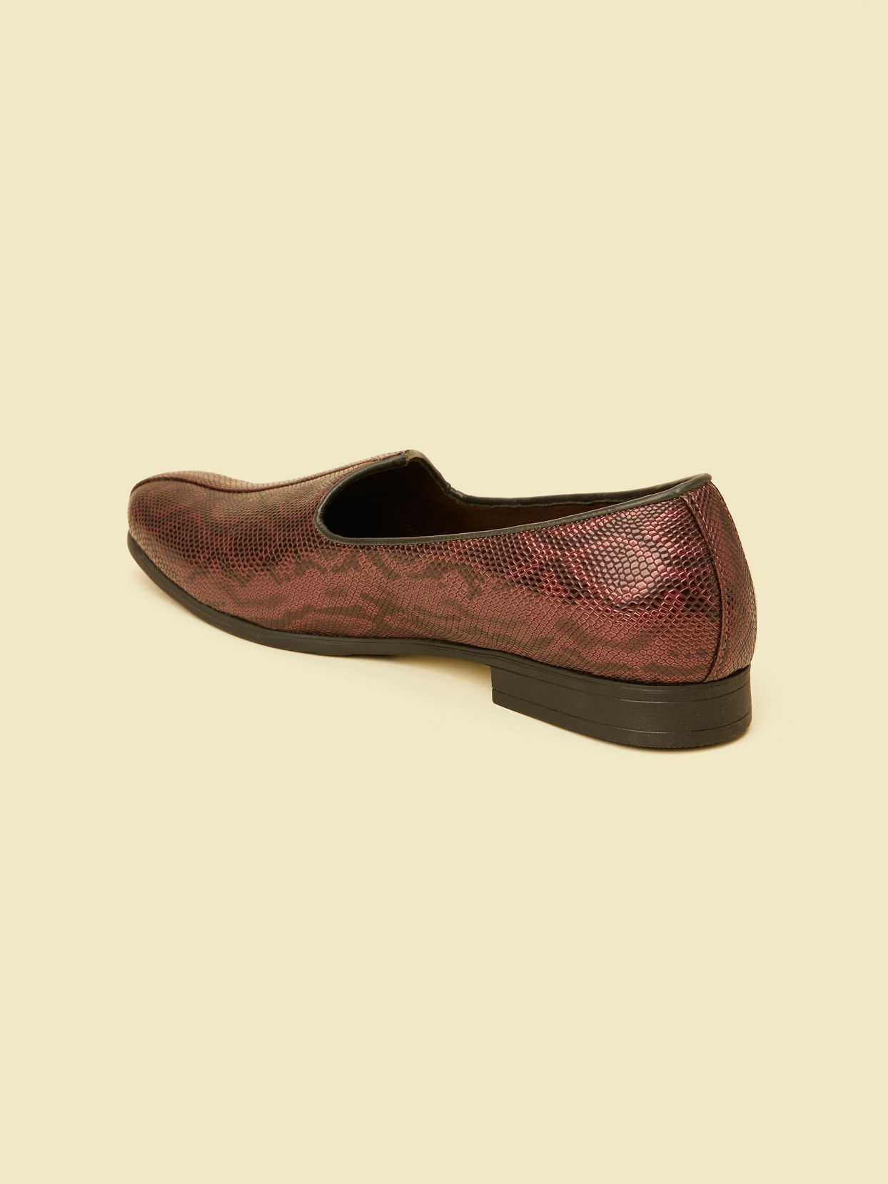 Manyavar Men Wine Loafer Style Shoes