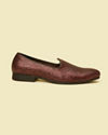 Manyavar Men Wine Loafer Style Shoes