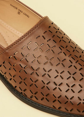 alt message - Manyavar Men Brown Loafers Style Shoes image number 1