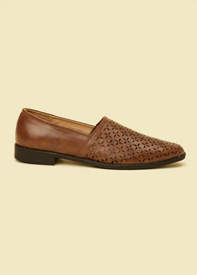 alt message - Manyavar Men Brown Loafers Style Shoes image number 3