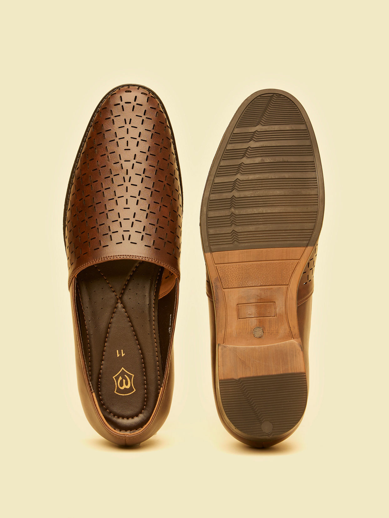 Manyavar Men Dark Brown Loafer Style Shoes