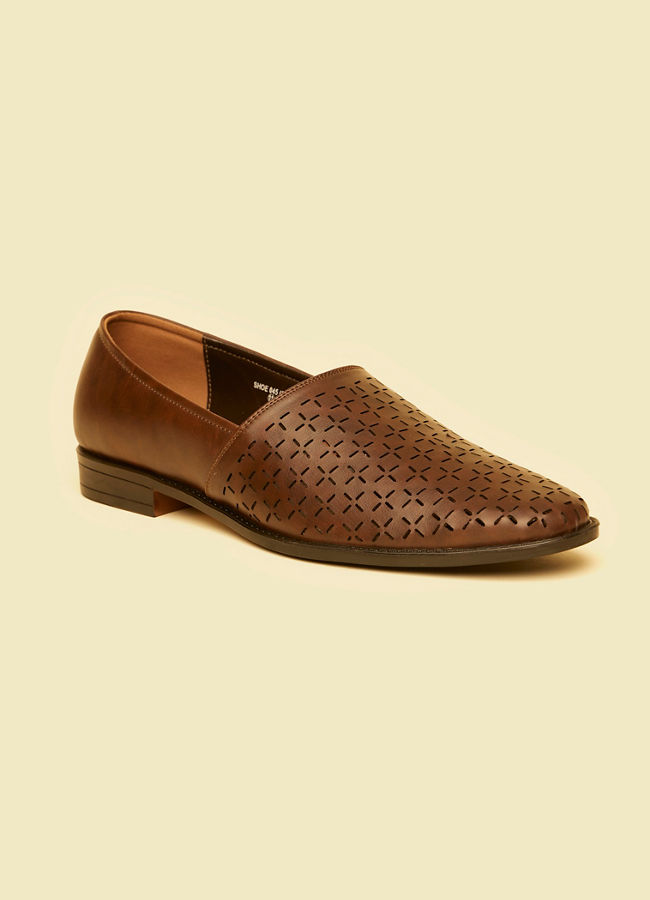 Manyavar Men Dark Brown Loafer Style Shoes