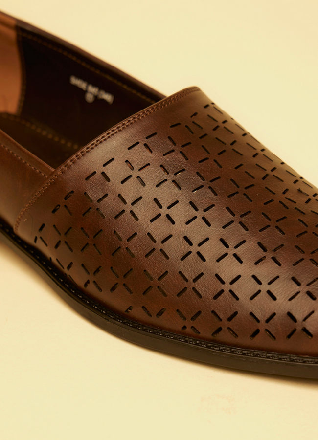 Manyavar Men Dark Brown Loafer Style Shoes