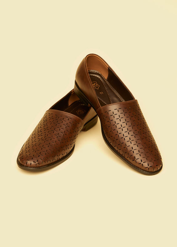 Manyavar Men Dark Brown Loafer Style Shoes