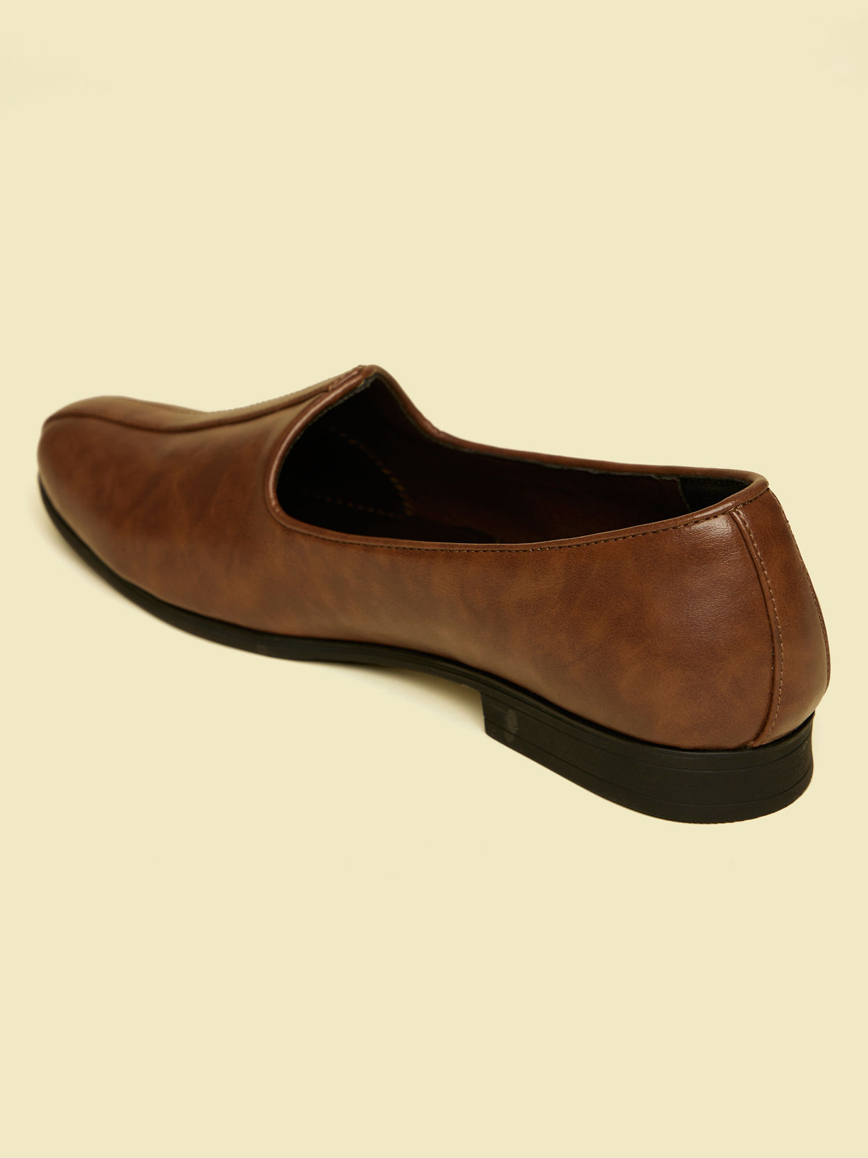 alt message - Manyavar Men Brown Detailed Piping Loafers Style Shoes image number 5