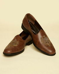 Manyavar Men Brown Loafers Style Shoes